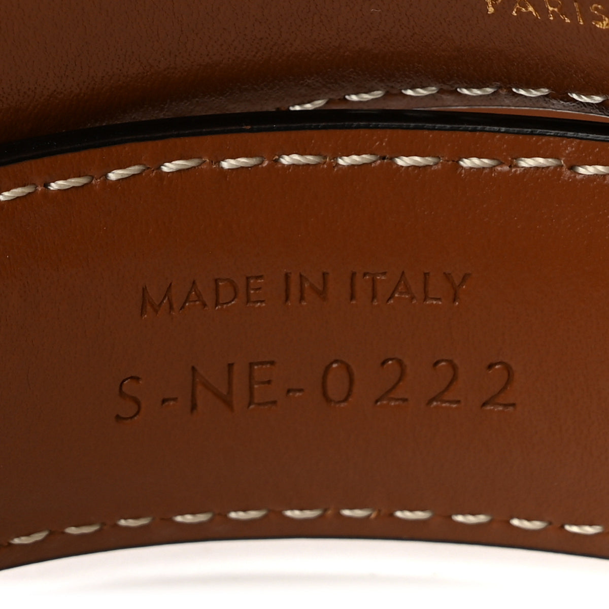 Celine Canvas Calfskin Medium 25mm Triomphe Belt 75 30 White Tan 5 of 6