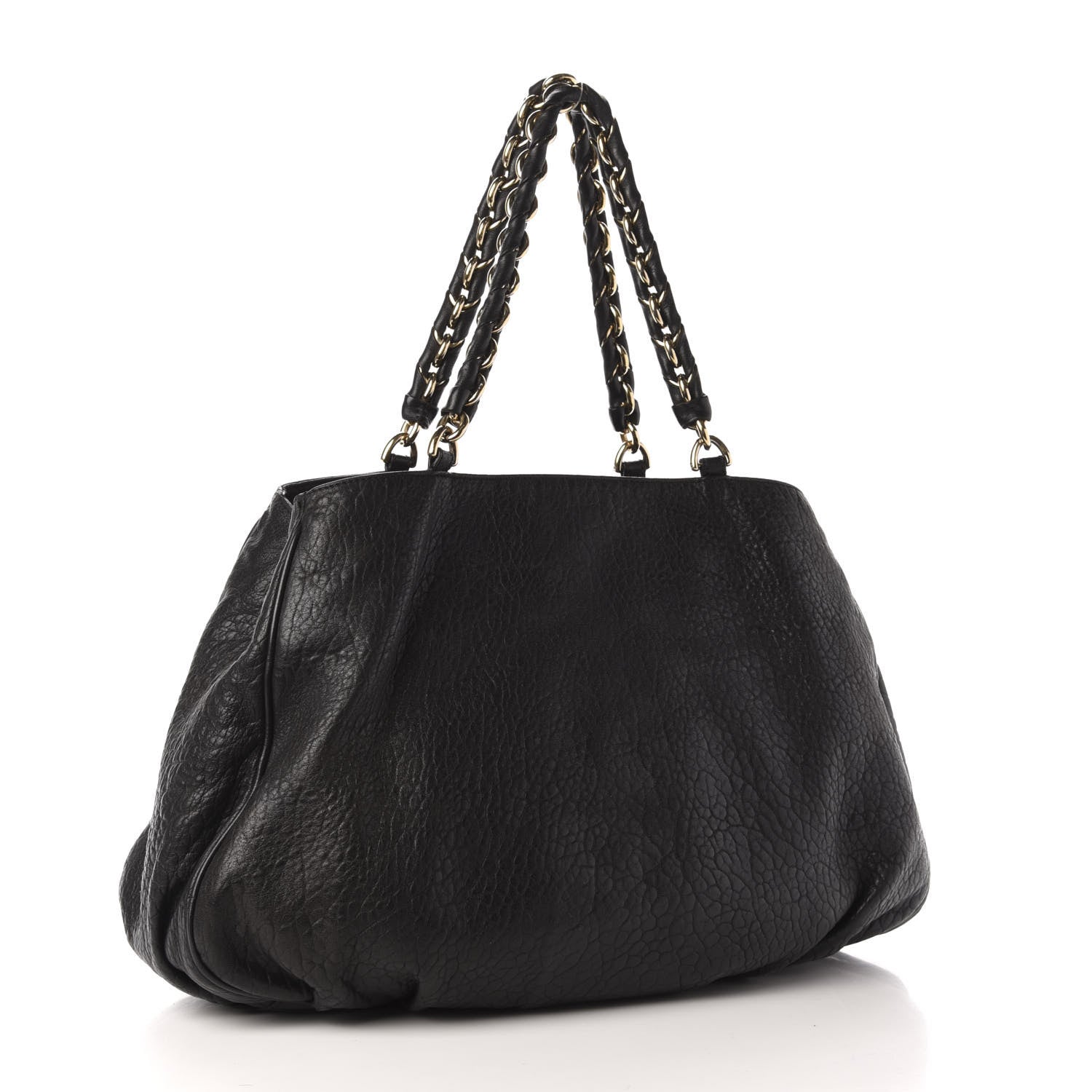 Fendi Crinkled Lambskin Mia Tote Black 3 of 11