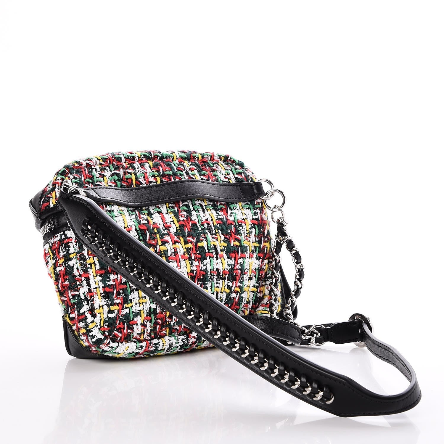 Chanel Tweed Calfskin Waist Bag Black Multicolor 4 of 10