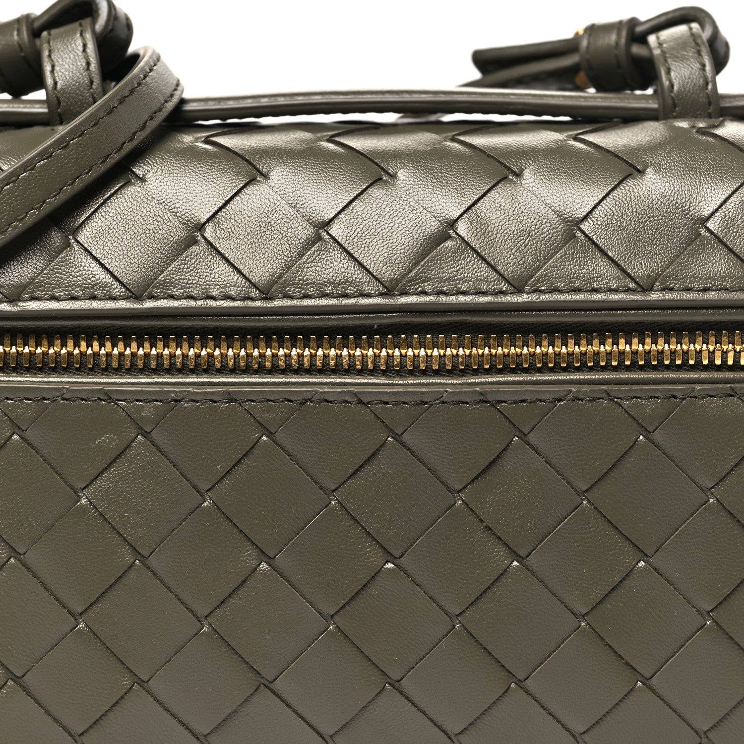Bottega Veneta Calfskin Intrecciato Bang Bang Vanity Case Cypress