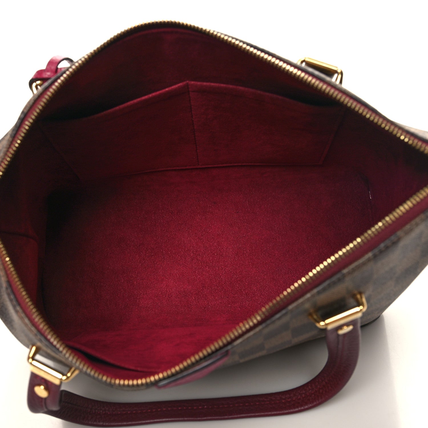 Louis Vuitton Damier Ebene Cuir Taurillon Hyde Park Fuchsia 5 of 9