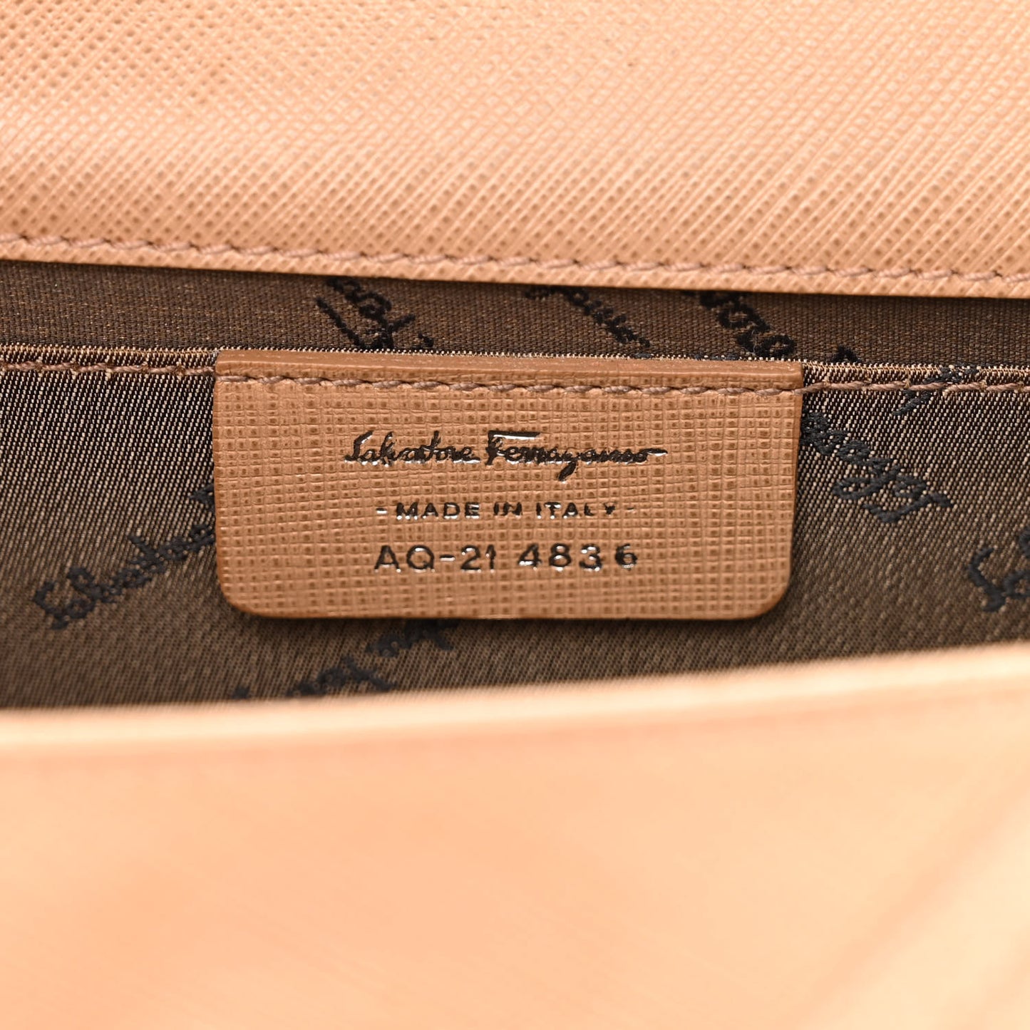 Hammered Calfskin Enamel Gancini Flap Crossbody Beige