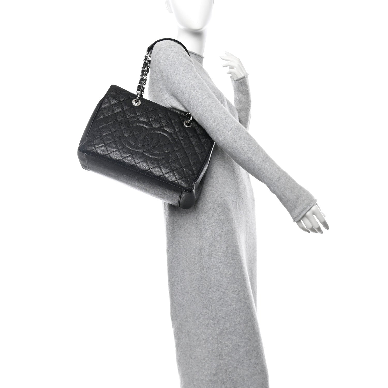 Chanel Caviar Quilted Grand Shopping Tote GST Black 2 of 12