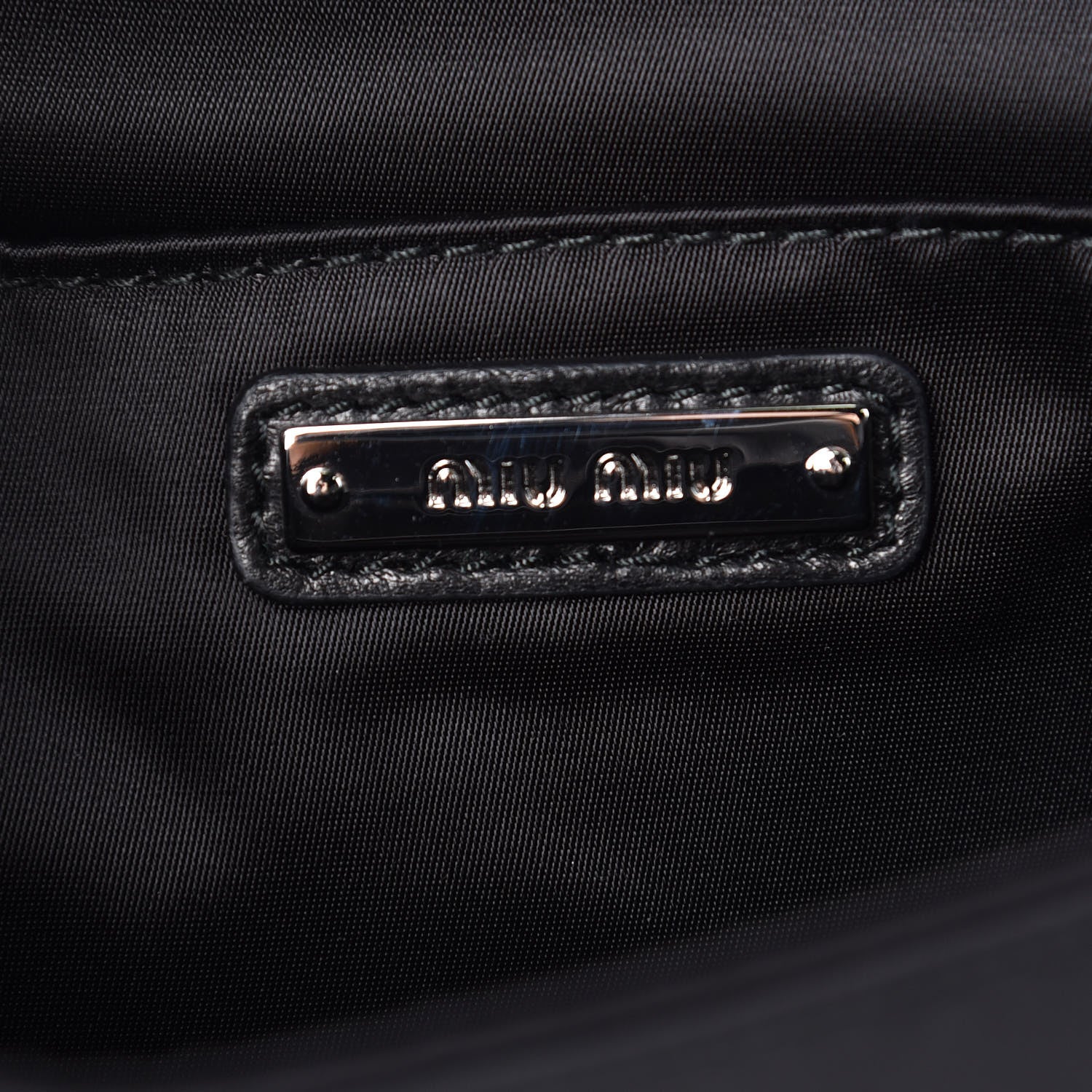Miu Miu Tessuto Matelasse Delice Miu Logo Bag Black 6 of 9
