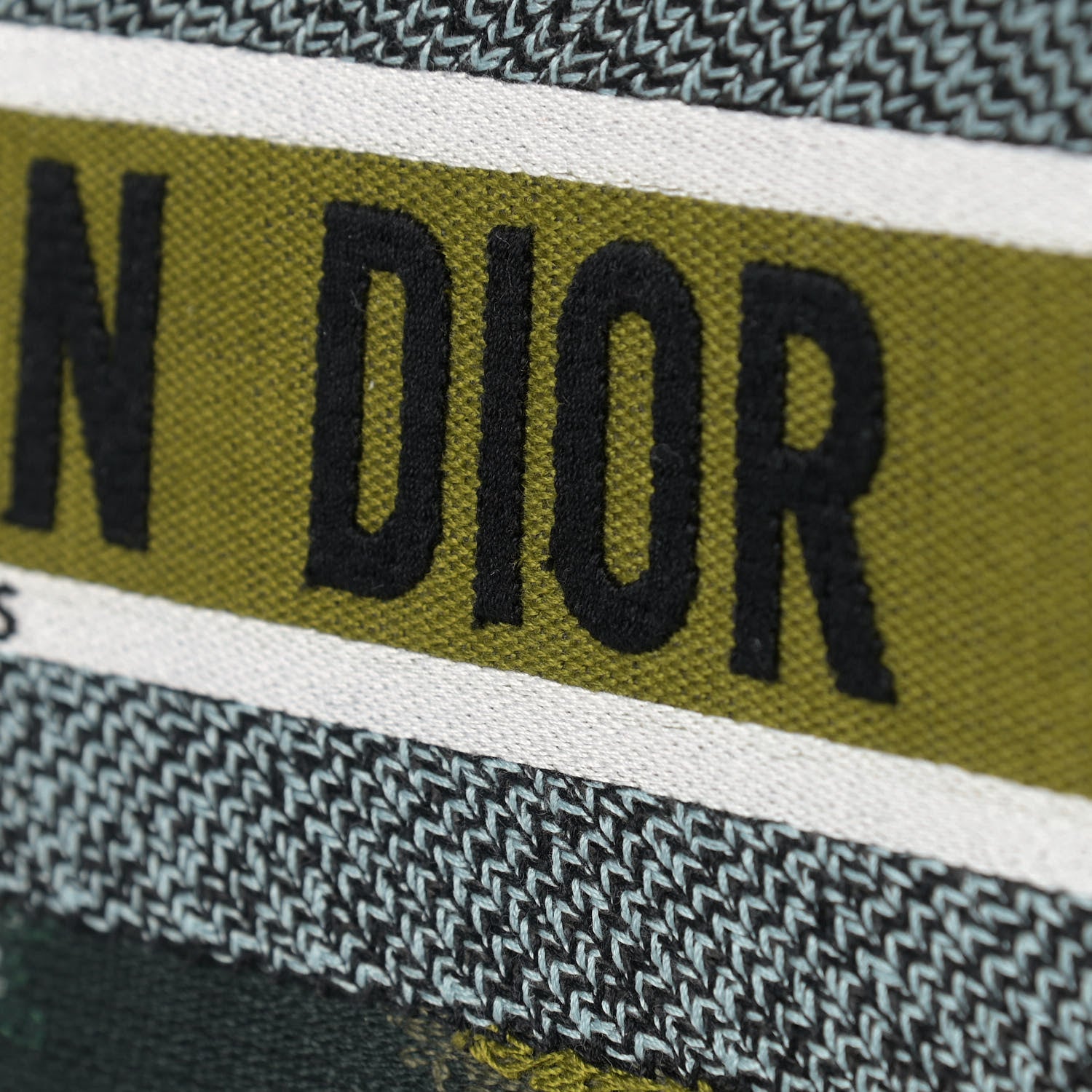 Christian Dior Canvas Large Tie And Dior Book Tote Green Multicolor 15 of 15
