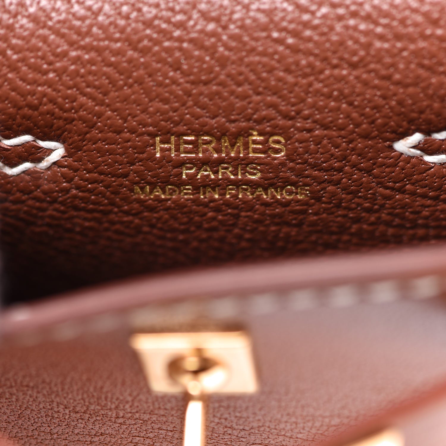 Hermes Tadelakt Mini Kelly Twilly Bag Charm Fauve 4 of 6