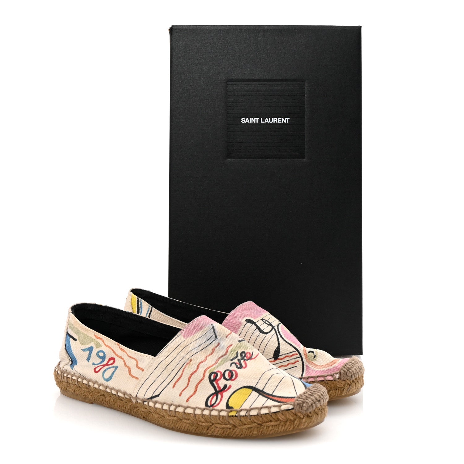 Saint Laurent Canvas Perseo Logo Embroidered Espadrilles 40 Multicolor 10 of 10