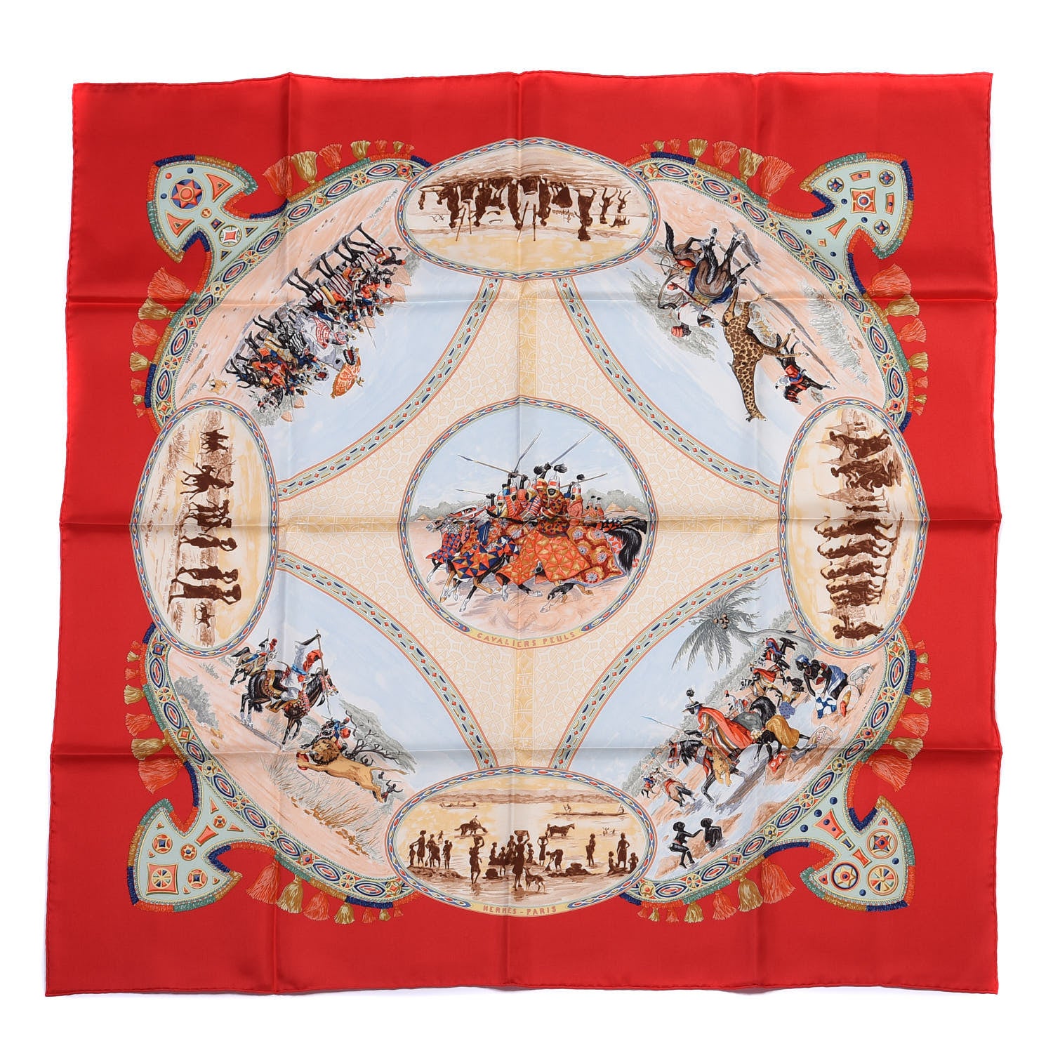 Hermes Silk Les Cavaliers Peuls Scarf 90 1 of 4