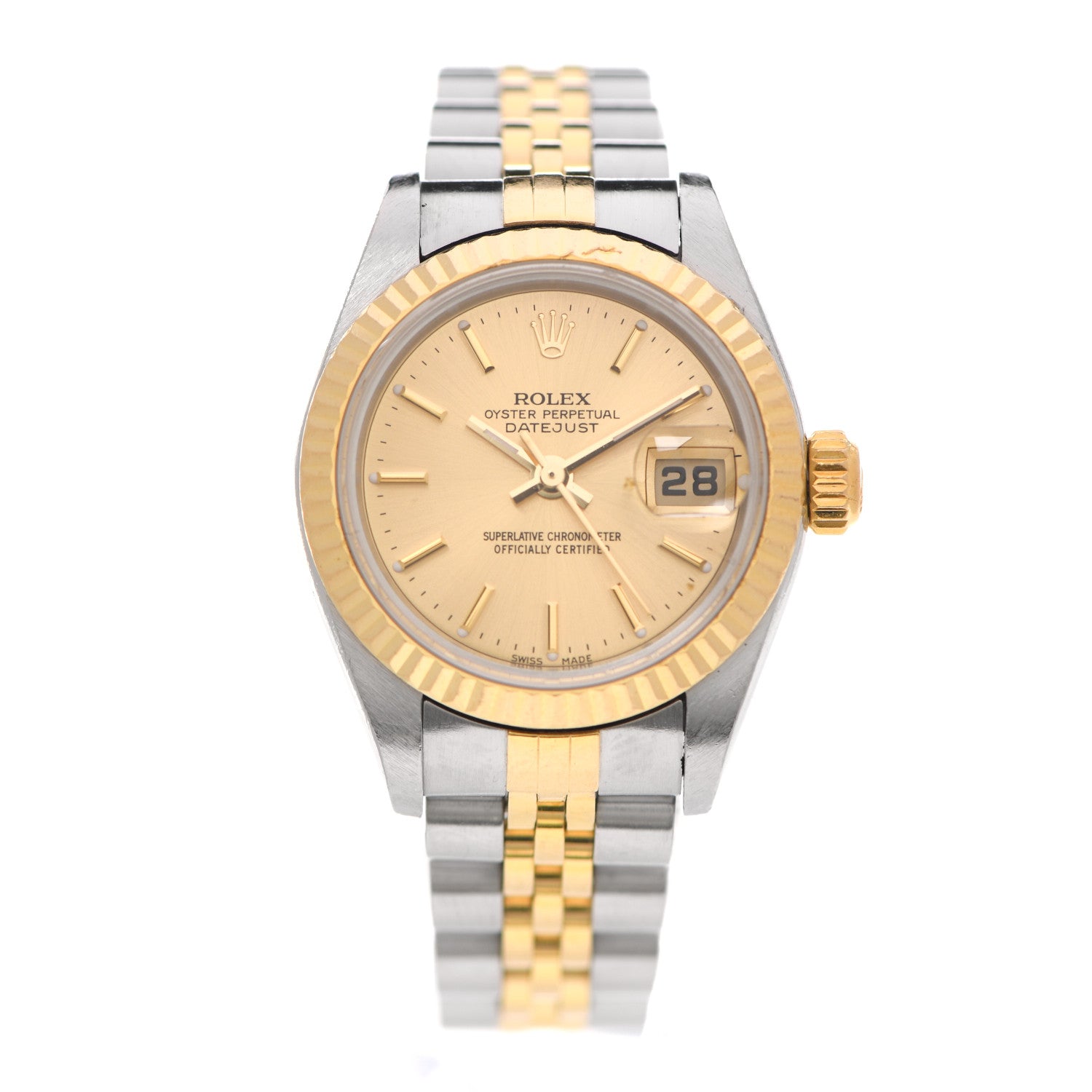 Rolex Stainless Steel 18K Yellow Gold 26mm Oyster Perpetual Datejust Watch Champagne 79173 2 of 8
