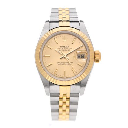 Rolex Stainless Steel 18K Yellow Gold 26mm Oyster Perpetual Datejust Watch Champagne 79173 2 of 8