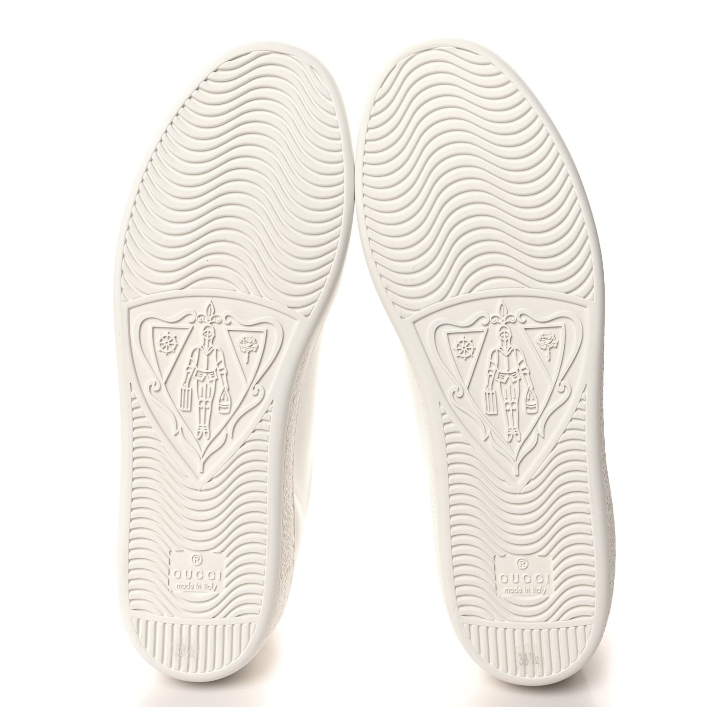 Calfskin Interlocking G Perforated Womens Ace Sneakers 38.5 White Grey Sky