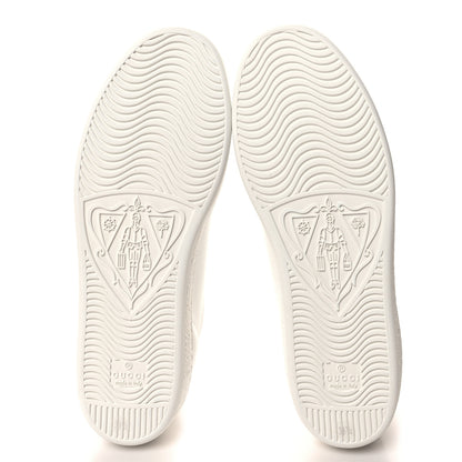 Gucci Calfskin Interlocking G Perforated Womens Ace Sneakers 38.5 White Grey Sky 5 of 9