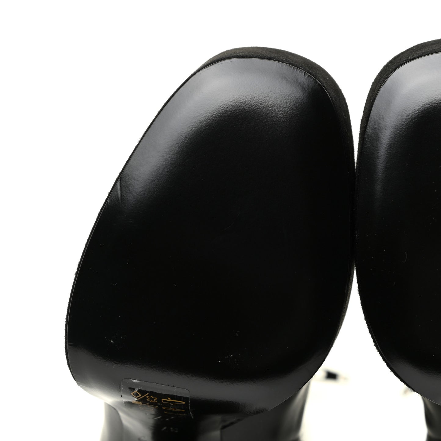 Suede Calfskin Monogram Podium Platform Thigh Boots 37 Black