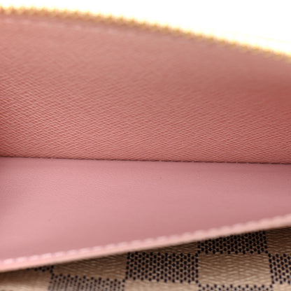 Louis Vuitton Damier Azur Clemence Wallet Rose Ballerine 9 of 13