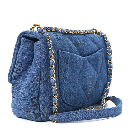 Chanel Denim Quilted Denim Large Mood Flap Blue Multicolor 3 of 12