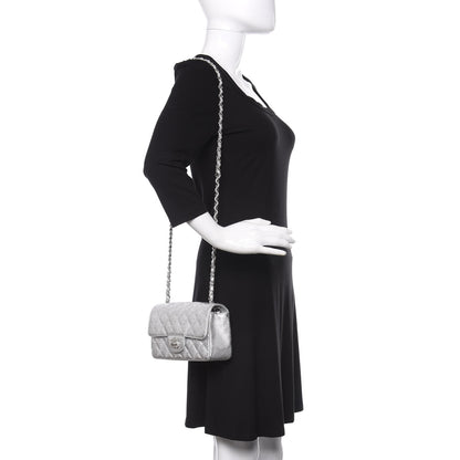 Chanel Metallic Lambskin Quilted Mini Rectangular Flap Silver 2 of 10