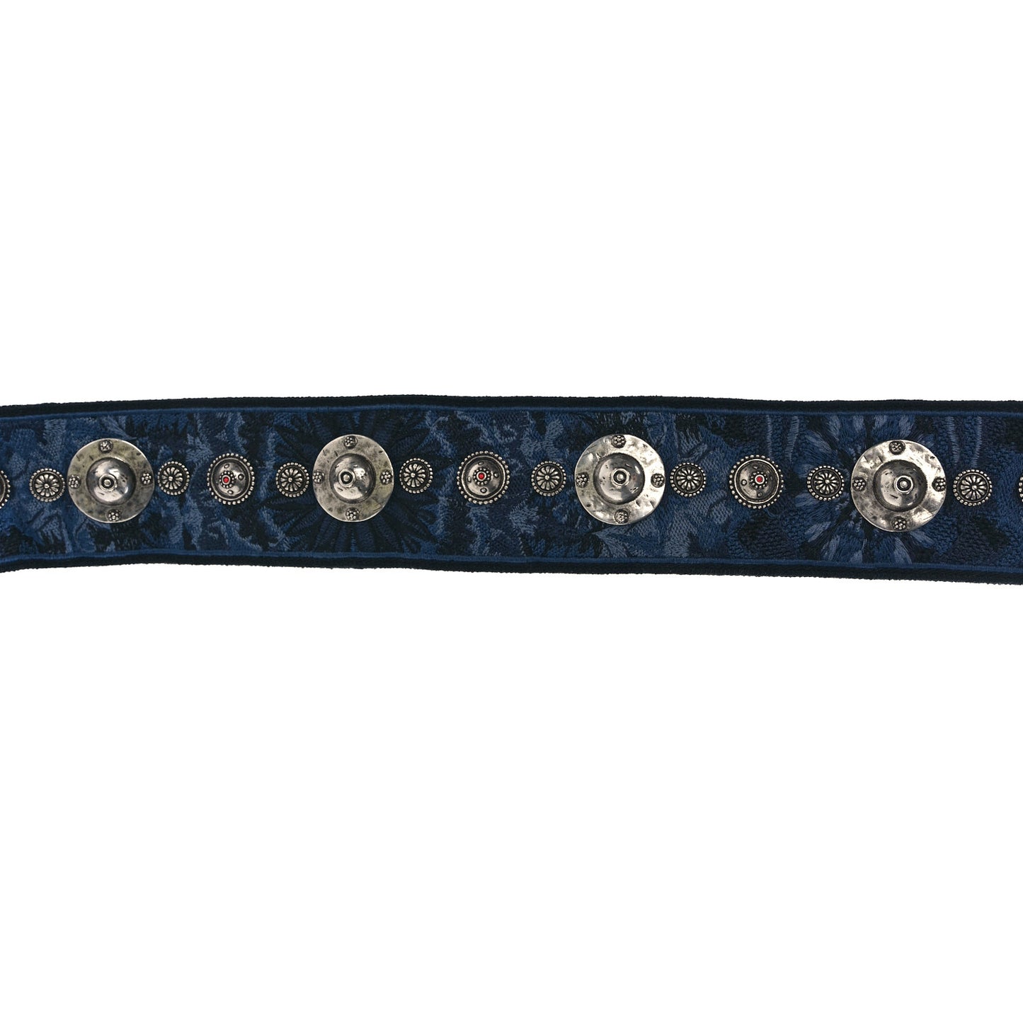 Oblique Denim Studded Shoulder Strap Blue