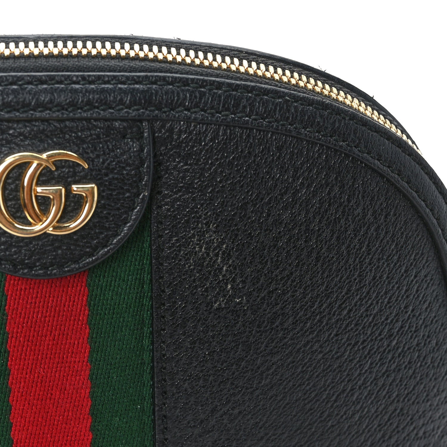 Gucci Calfskin GG Web Small Ophidia Dome Shoulder Bag Black 11 of 12