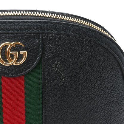 Gucci Calfskin GG Web Small Ophidia Dome Shoulder Bag Black 11 of 12