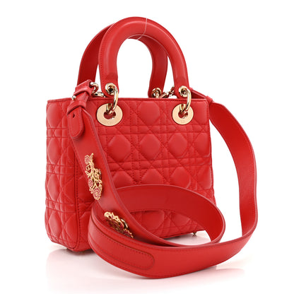 Christian Dior Lambskin Cannage Small Lucky Badges Lady Dior Red 3 of 8