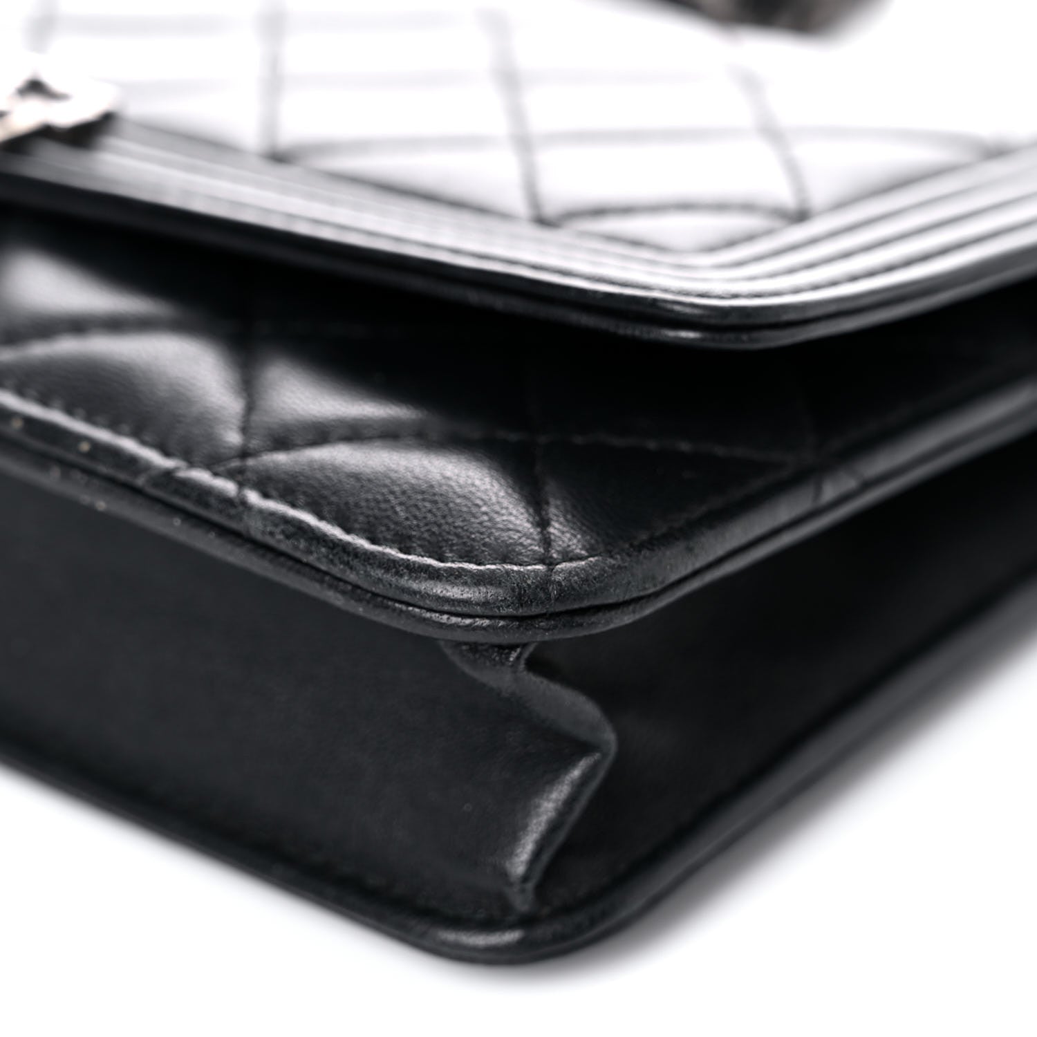 Chanel Lambskin Quilted Boy Wallet On Chain WOC Black 13 of 25