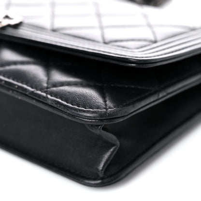 Chanel Lambskin Quilted Boy Wallet On Chain WOC Black 13 of 25