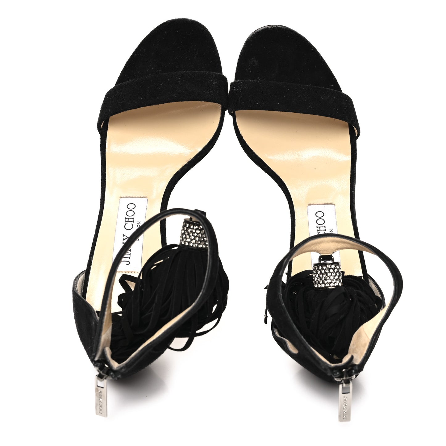 Suede Viola Tassel Sandals 37 Black