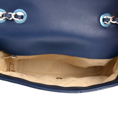 Chanel Patent Quilted Medium Coco Boy Flap Blue 5 of 11