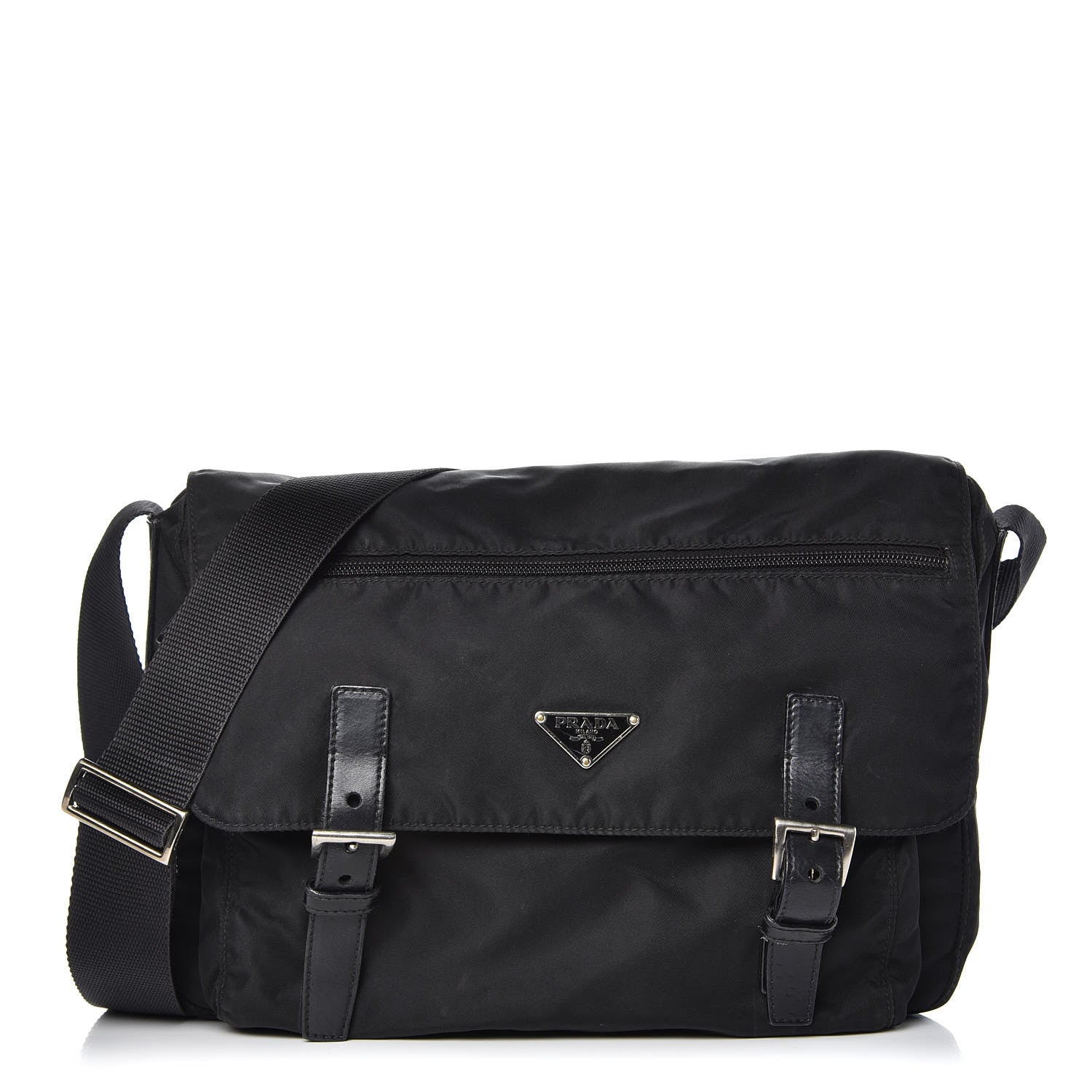Prada Nylon Vela Messenger Bag Black 1 of 12