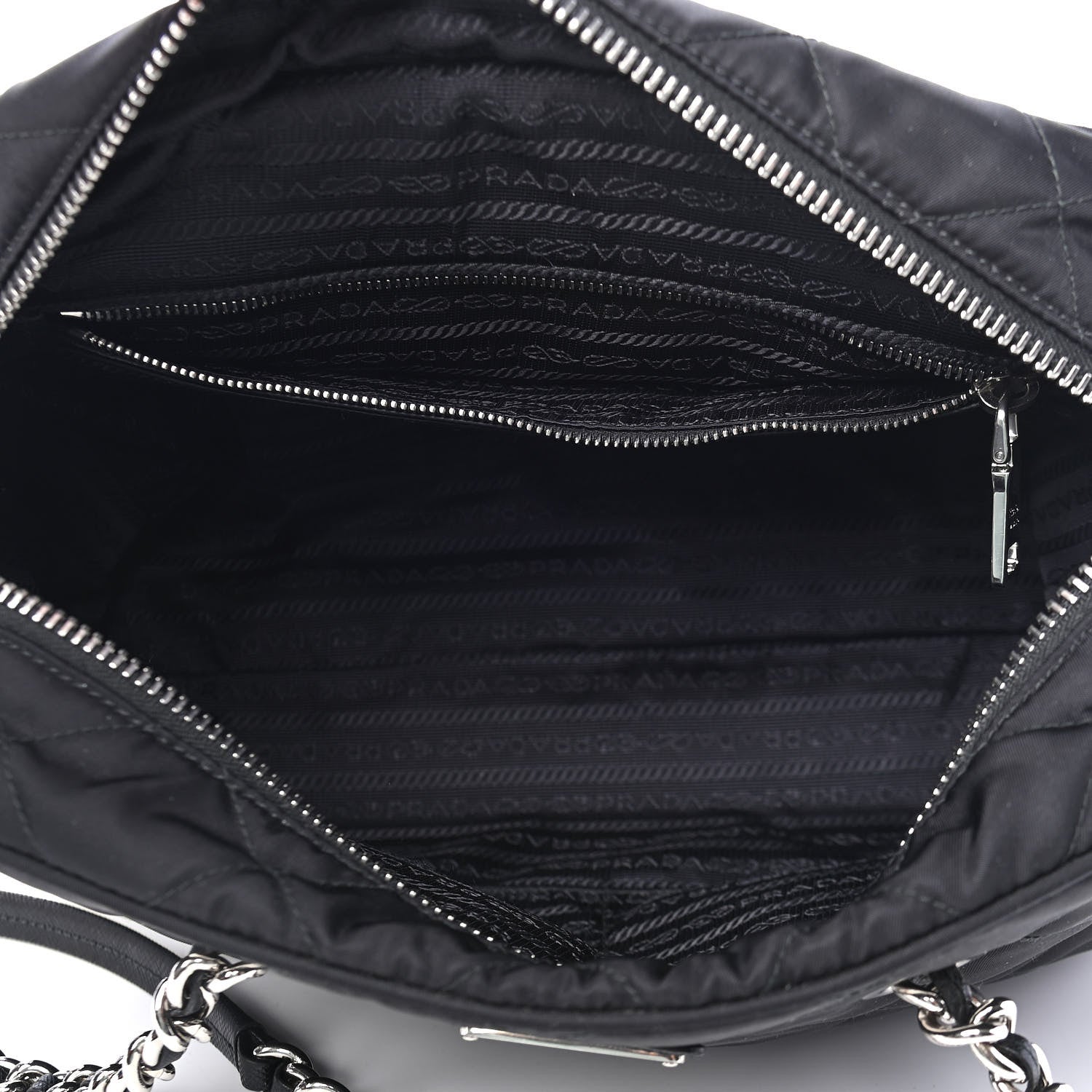 Prada Nylon Tessuto Impuntu Quilted Shoulder Bag Black 4 of 5