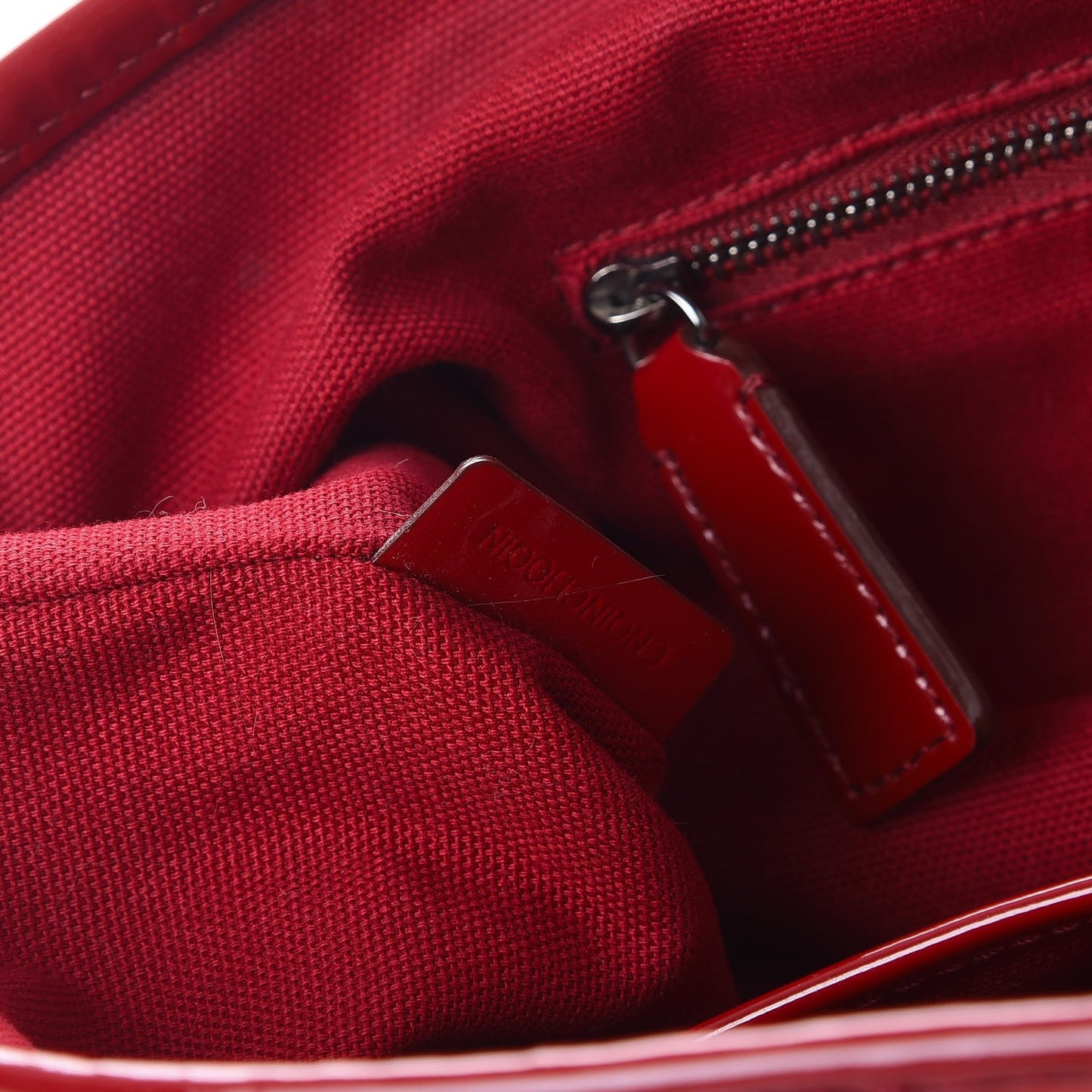 Supernova Check Patent Trim Shopper Tote Bag Red