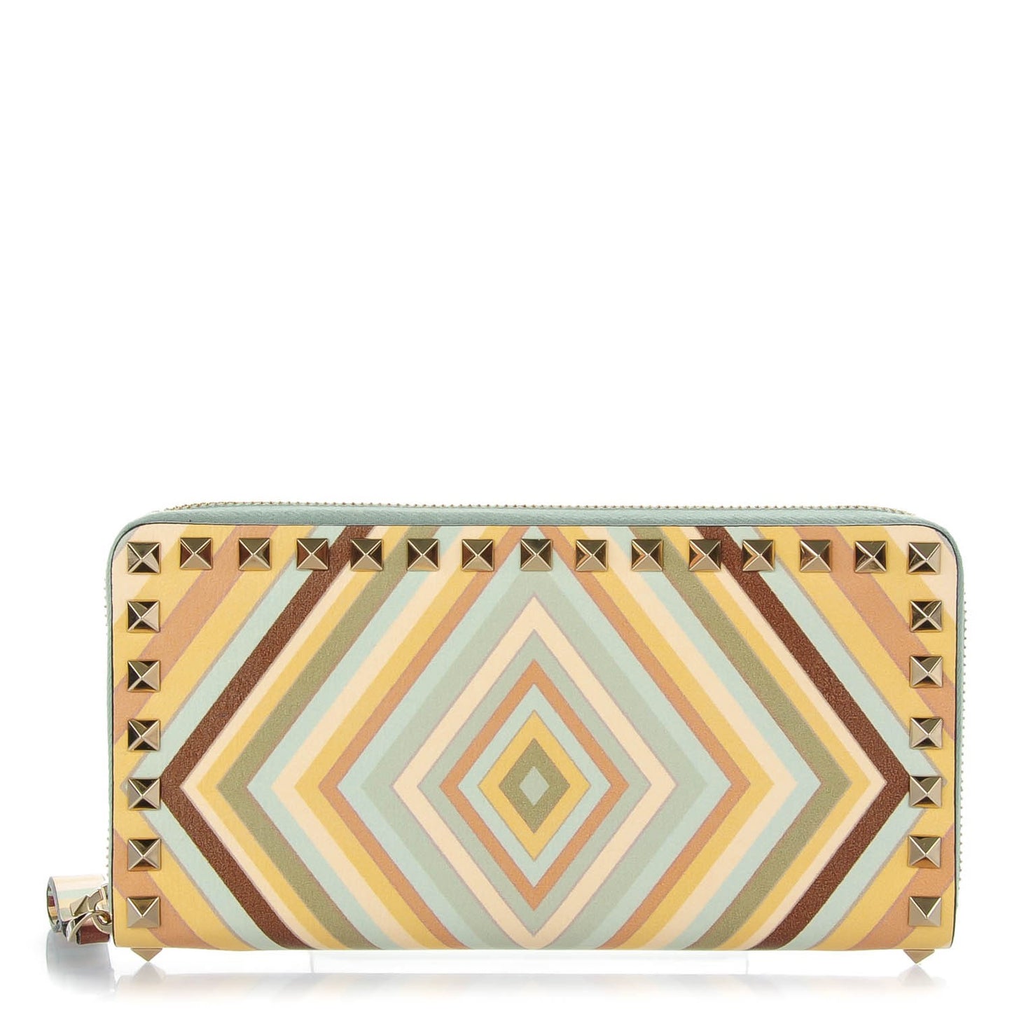 Calfskin Native Couture 1975 Rockstud Zip Around Wallet
