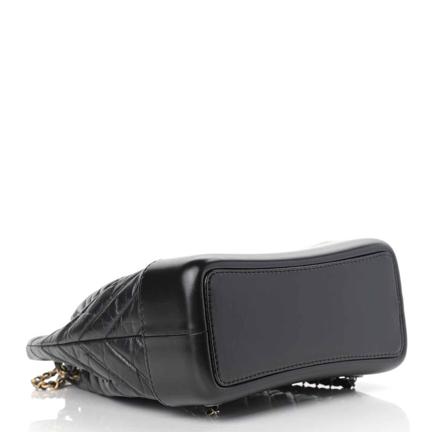 Aged Calfskin Chevron Quilted Small Gabrielle Backpack Black