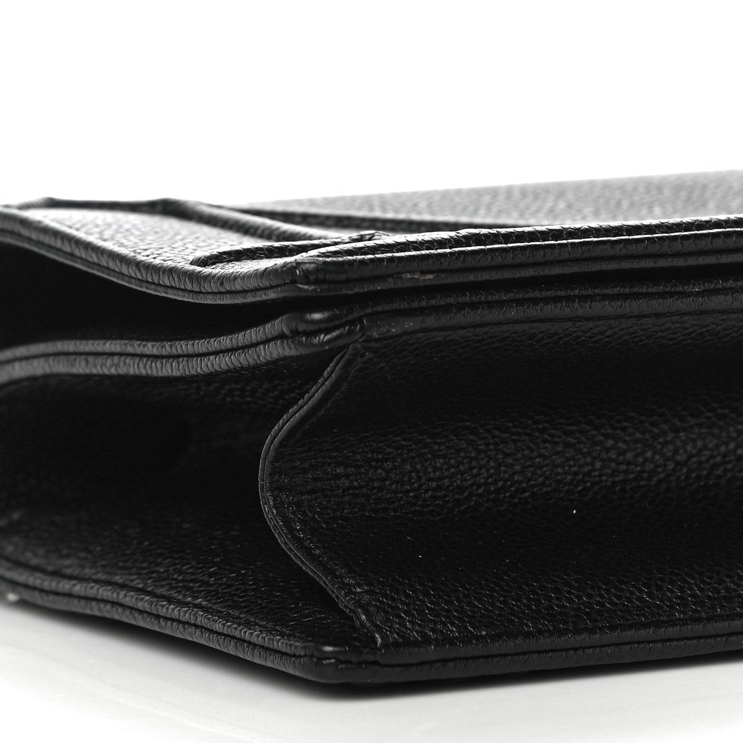 Grained Calfskin Medium Diorama Flap Bag Black