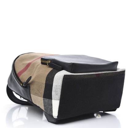 Burberry Mega Check Calfskin Abbeydale Simple Backpack Black Camel 3 of 7