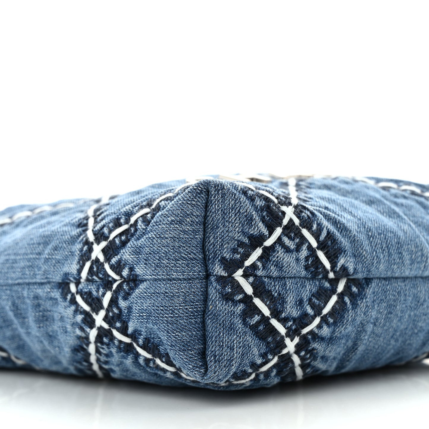 Denim Stitched Quilted Mini Chanel 22 Blue