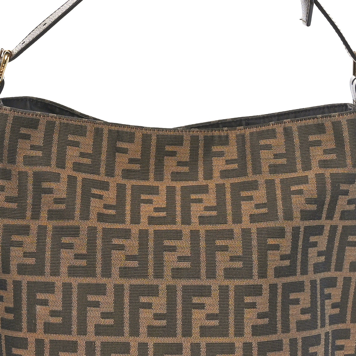 Fendi Zucca Vitello Artic Small Hobo Tobacco Castagna 8 of 10
