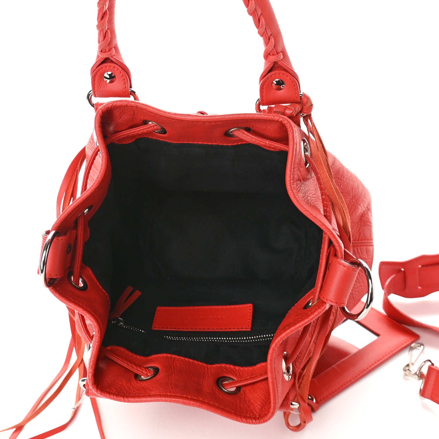 Balenciaga Matte Goatskin Rubber Covered Classic Hardware Mini Pompon Rouge Coquelicot Rouge Braise 5 of 10