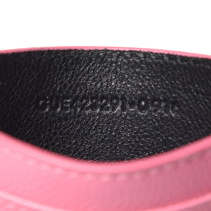 Saint Laurent Grain De Poudre Matelasse Chevron Monogram Credit Card Case Indian Pink 9 of 10