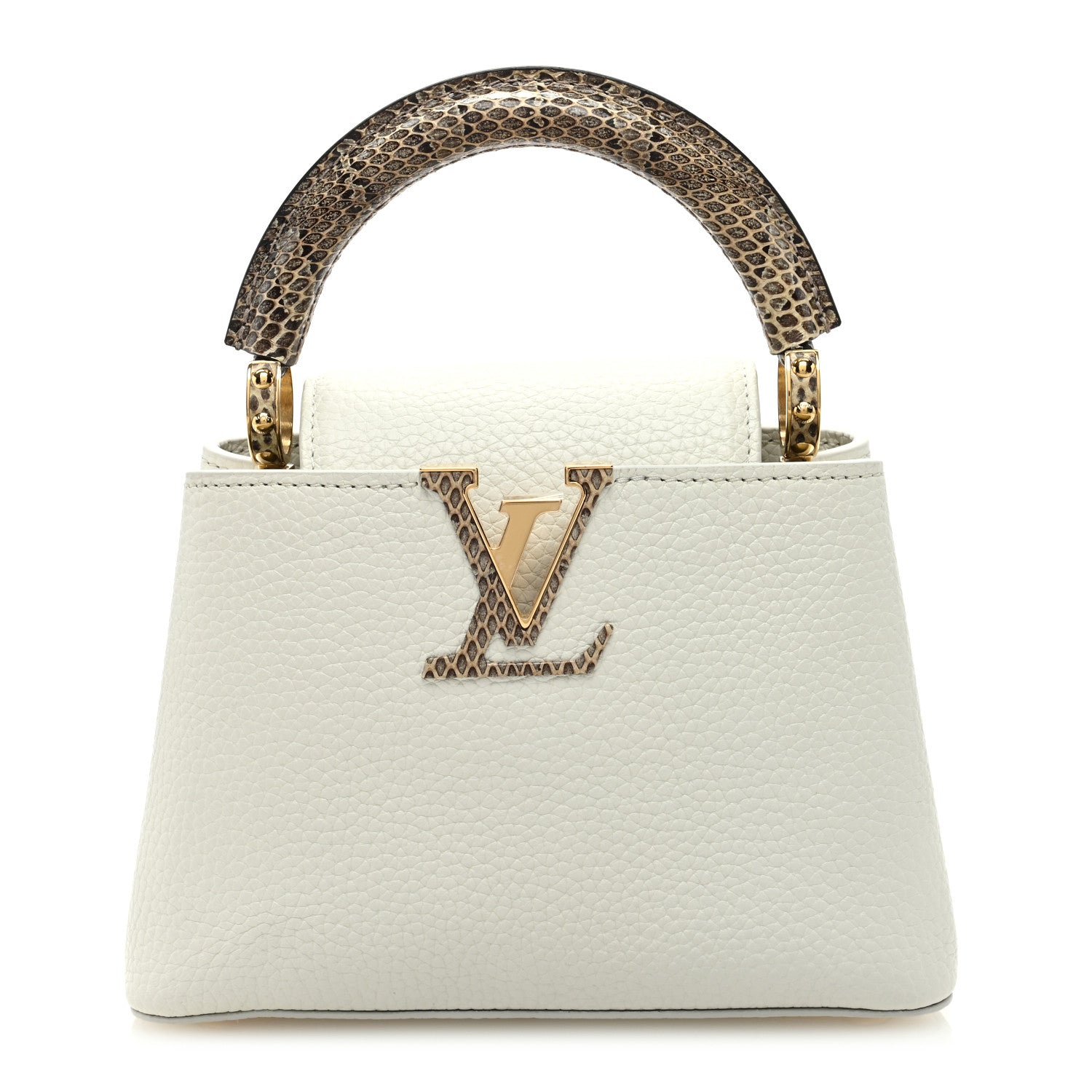 Louis Vuitton Taurillon Ayers Capucines Mini White Snow White 1 of 9