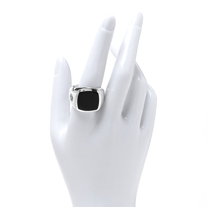 David Yurman Sterling Silver Black Onyx Signet Ring 63 10.5 2 of 4