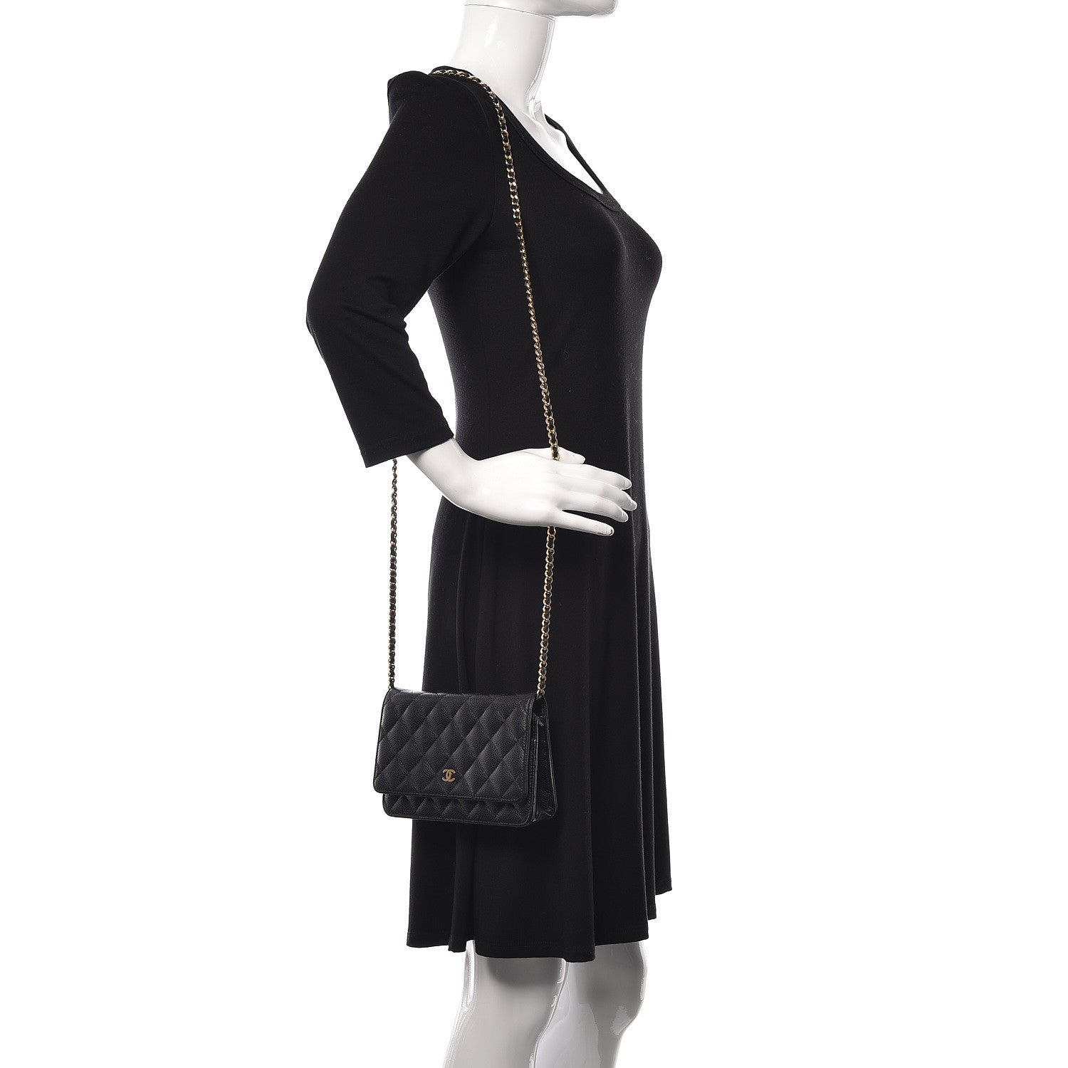 Chanel Caviar Quilted Wallet On Chain WOC Black 2 of 12
