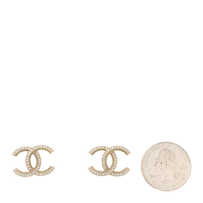 Chanel Crystal Large CC Earrings Gold 2 of 5