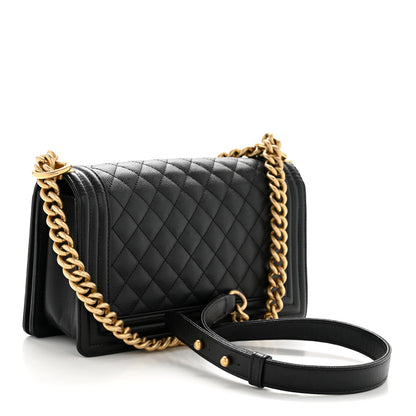 Chanel Caviar Quilted Medium Boy Flap Black 2 of 12