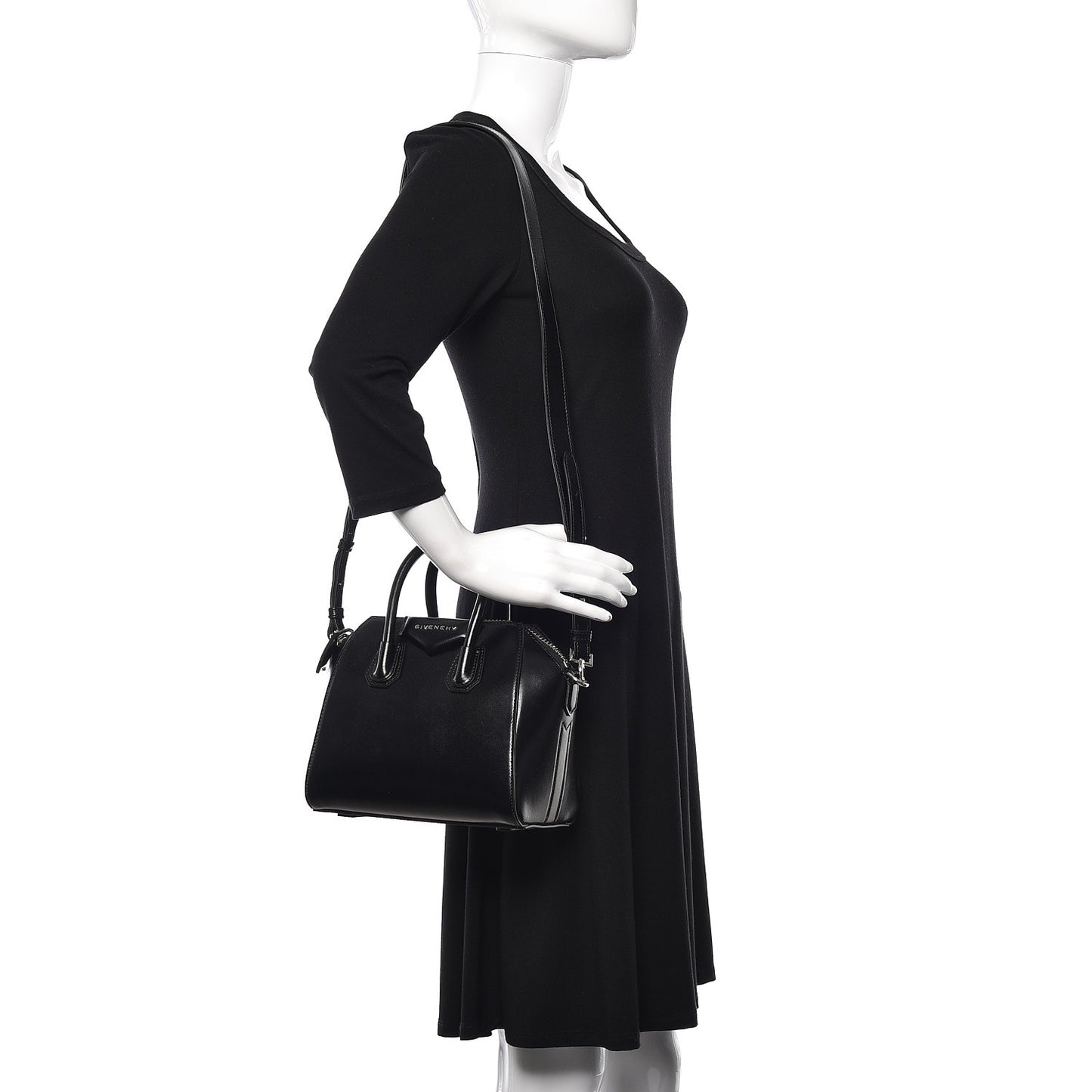 Shiny Lord Calfskin Mini Antigona Black