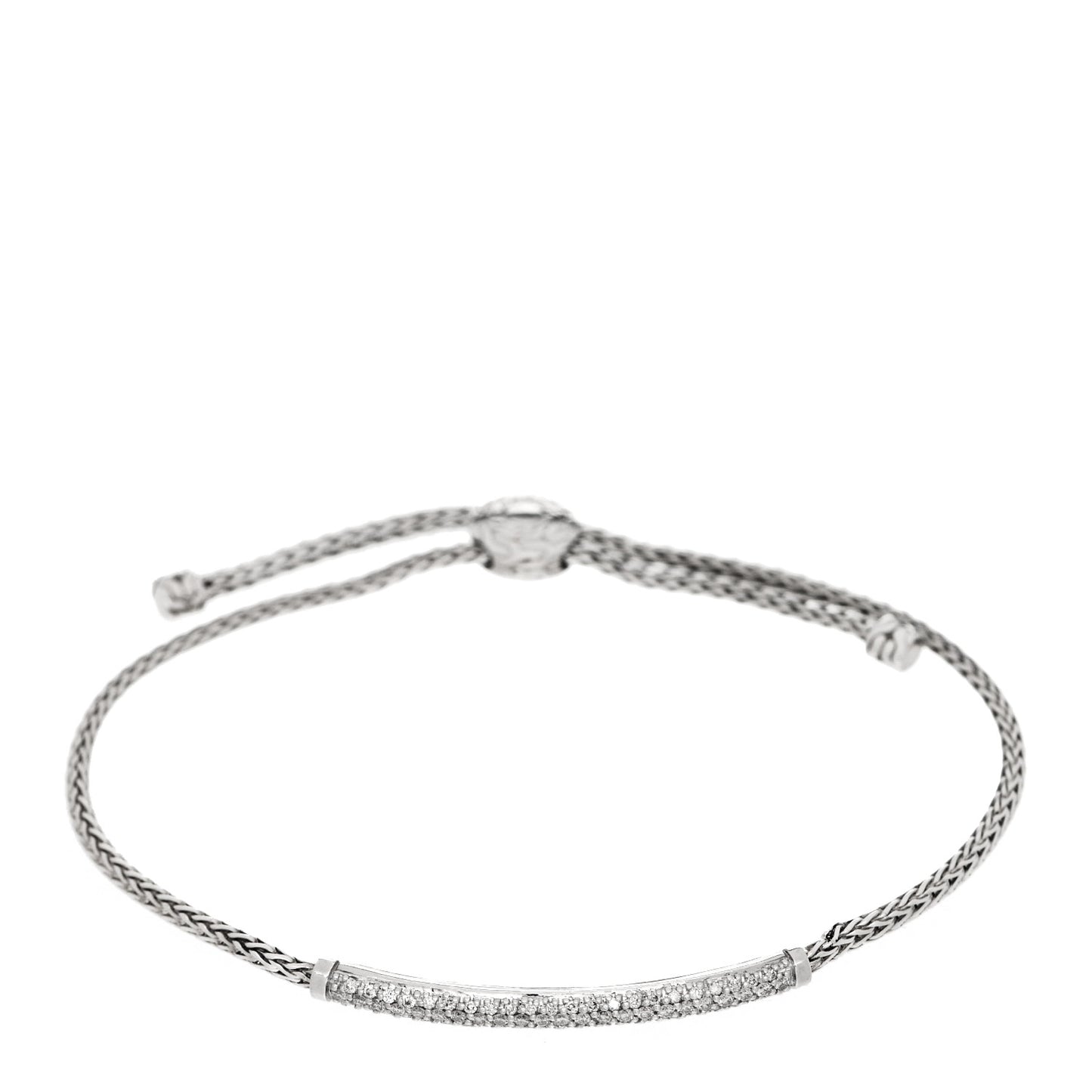 Sterling Silver Diamond Classic Chain Pull Through Bracelet