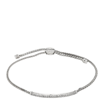 John Hardy Sterling Silver Diamond Classic Chain Pull Through Bracelet 1 of 3