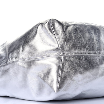 Mansur Gavriel Metallic Lambskin Oversized Tote Silver 7 of 8