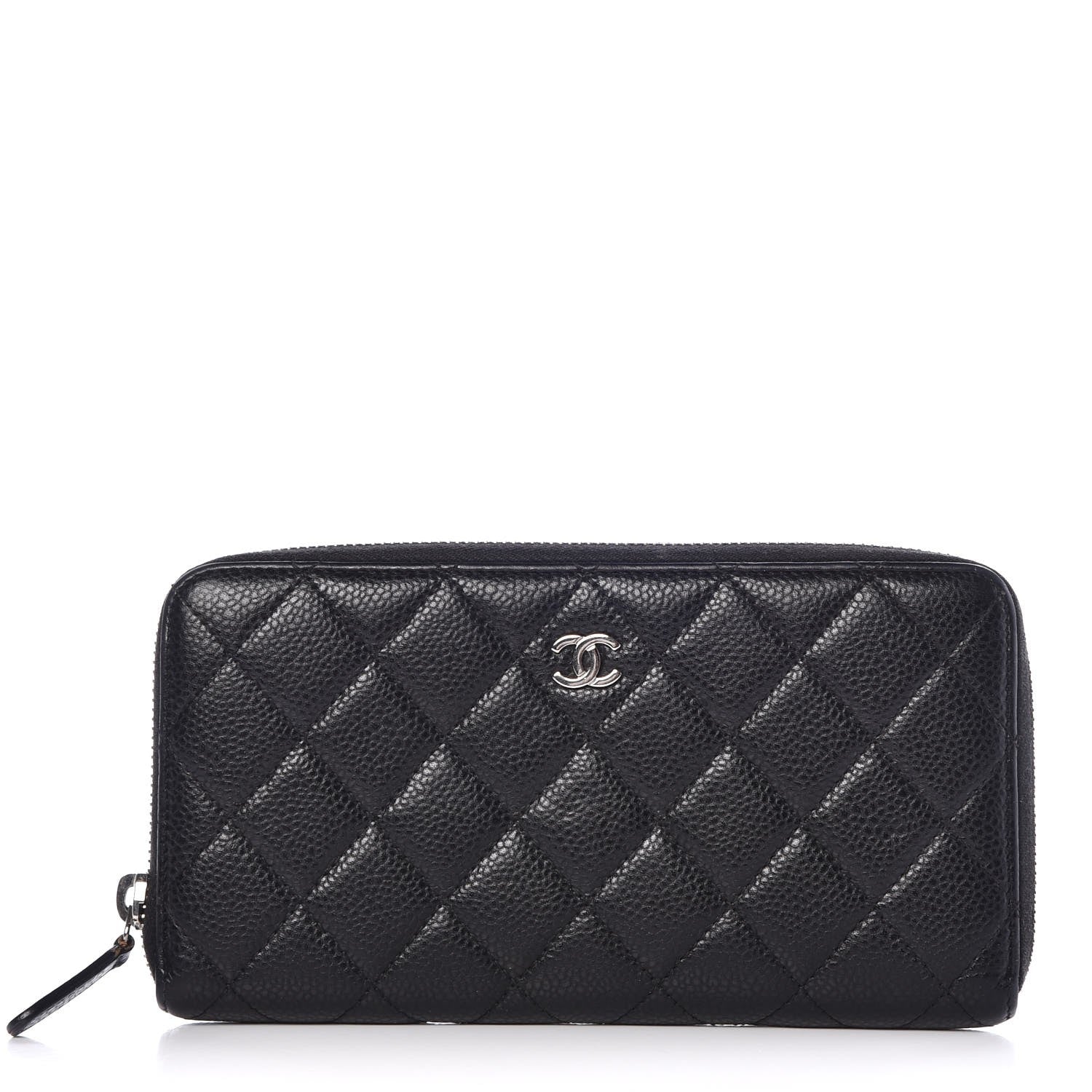 Chanel Caviar Quilted Large Gusset Zip Around Wallet Black 1 of 8