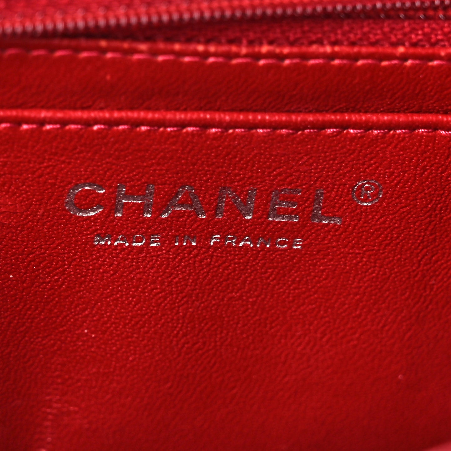 Patent Calfskin Quilted Mini Rectangular Flap Red